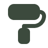 Paint roller icon on black background